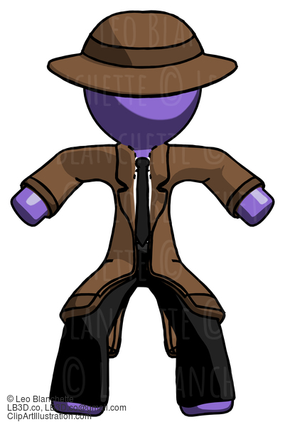 Purple Detective Male Sumo Wrestling Power Pose #3003