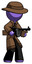 Purple Detective Man tommy gun gangster shooting pose