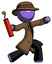 Purple Detective Man throwing dynamite