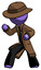 Purple Detective Man martial arts defense pose left