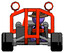 Purple Detective Man riding sports buggy front view