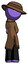 Purple Detective Man Thinking, Wondering, or Pondering Rear View
