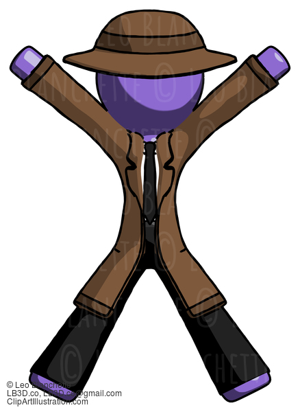 Purple Detective Man Jumping Or Flailing #3076