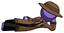 Purple Detective Man Reclined on Side