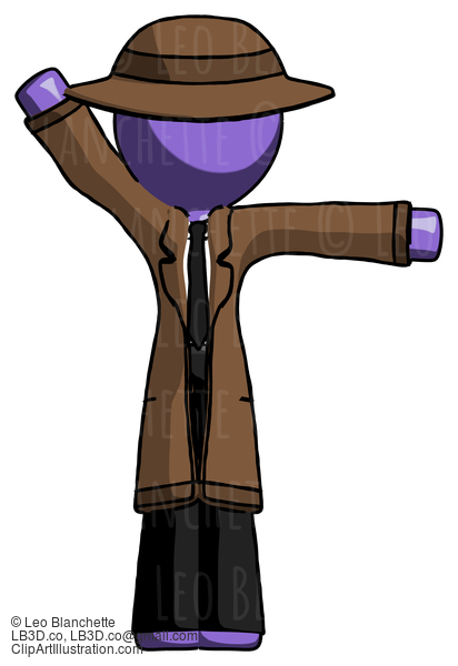 Purple Detective Man Directing Traffic Right #3097