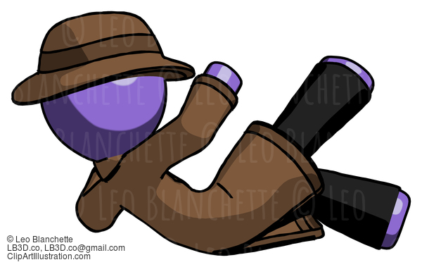 Purple Detective Man Falling Backwards #3104