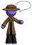 Purple Detective Man with word bubble talking chat icon