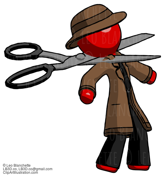 Red Detective Man Scissor Beheading Office Worker Execution #2319