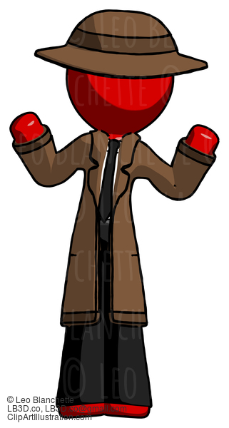 Red Detective Man Shrugging Confused #2336