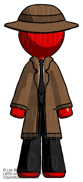 Red Detective Man Standing Facing Forward #2422