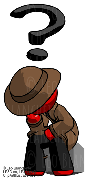 Red Detective Man Thinker Question Mark Concept #2471