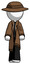 White Detective Man Walking Front View