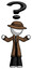 White Detective Man With Question Mark Above Head, Confused
