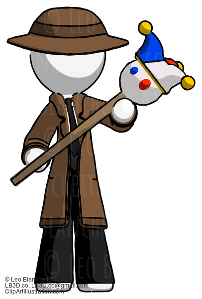 White Detective Man Holding Jester Diagonally #1093