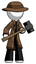 White Detective Man with sledgehammer standing ready to work or defend