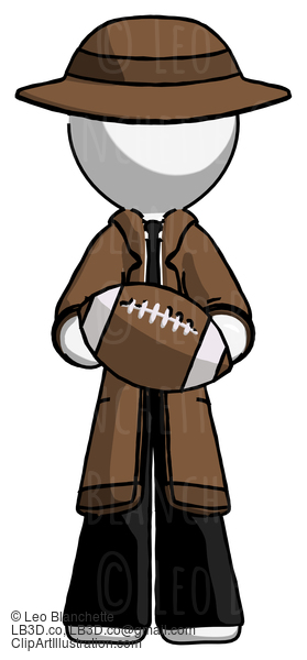 White Detective Man Giving Football To You #1175