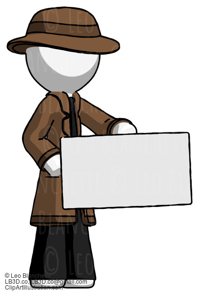 White Detective Man Presenting Large Envelope #1185