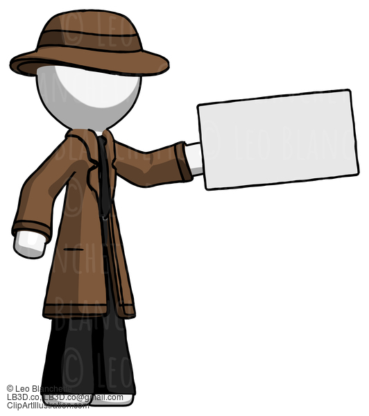 White Detective Man Holding Large Envelope #1209