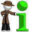 White Detective Man with info symbol leaning up against it