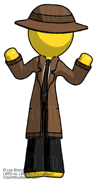 Yellow Detective Man Shrugging Confused #3117