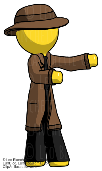 Yellow Detective Man Presenting Something To His Left #3135