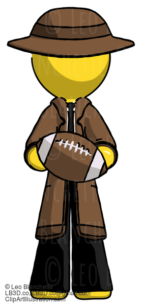 Yellow Detective Man Giving Football To You #3210