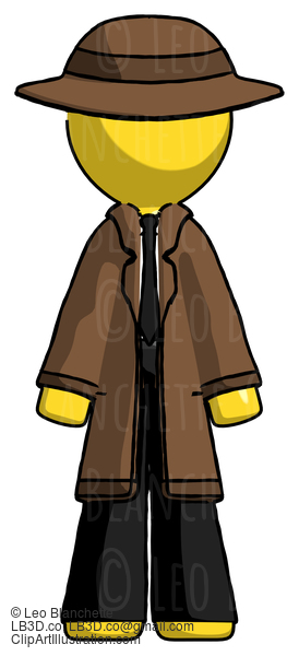 Yellow Detective Man Standing Facing Forward #3255