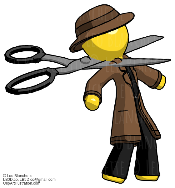 Yellow Detective Man Scissor Beheading Office Worker Execution #3350