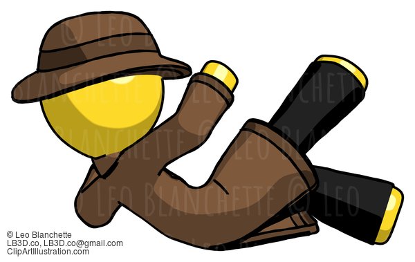 Yellow Detective Man Falling Backwards #3384