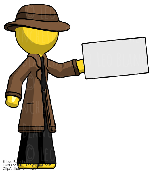 Yellow Detective Man Holding Large Envelope #3409