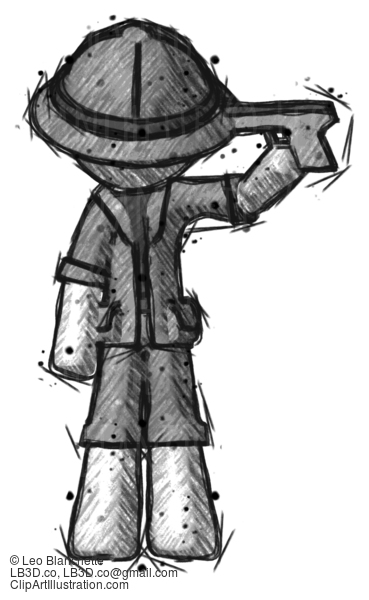 Sketch Explorer Ranger Man Suicide Gun Pose #15083