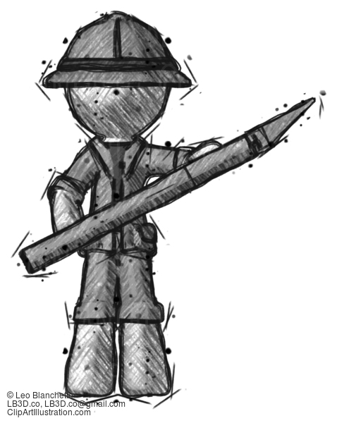 Sketch Explorer Ranger Man Holding Large Scalpel #15117