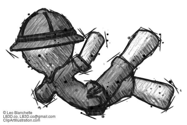 Sketch Explorer Ranger Man Falling Backwards #15164