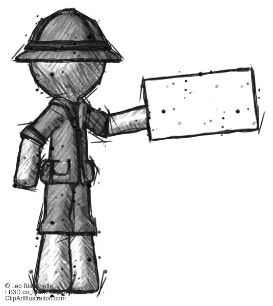 Sketch Explorer Ranger Man Holding Large Envelope #15185