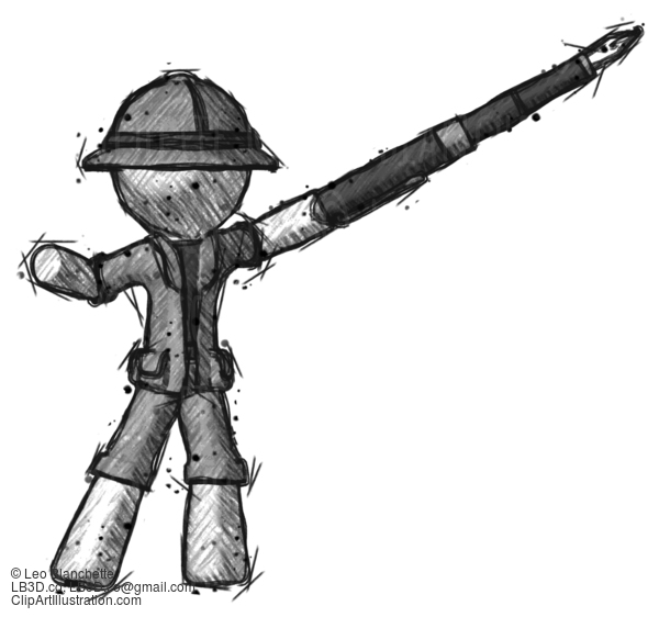 Sketch Explorer Ranger Man Pen Is Mightier Than The Sword Calligraphy Pose #15206