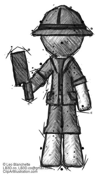 Sketch Explorer Ranger Man Holding Meat Cleaver #15207