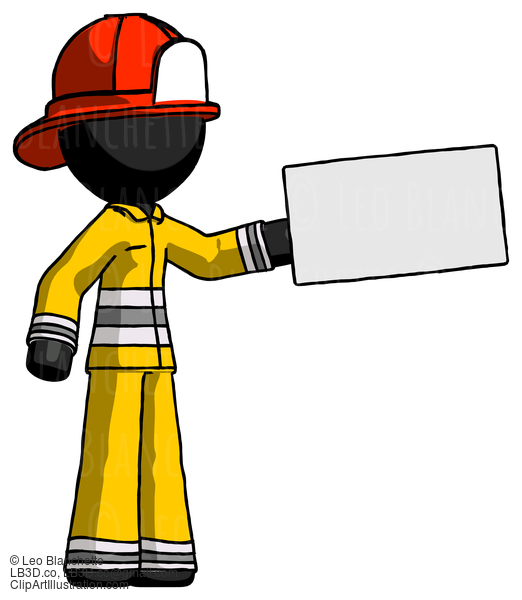 Black Firefighter Fireman Man Holding Large Envelope #13636