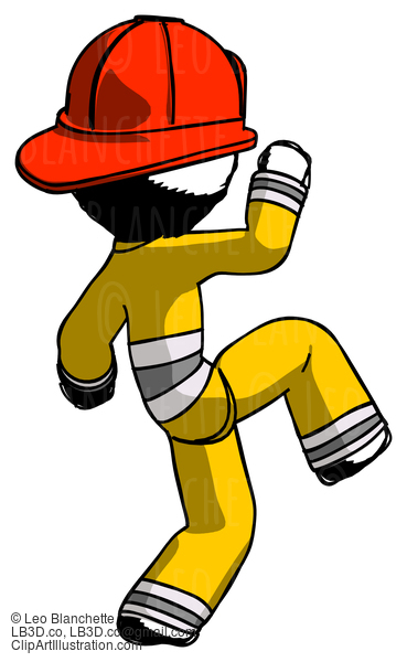 Ink Firefighter Fireman Man Kick Pose Start #11716