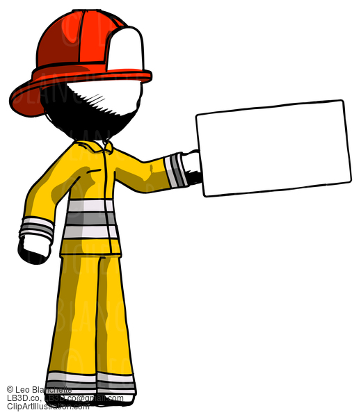 Ink Firefighter Fireman Man Holding Large Envelope #11856