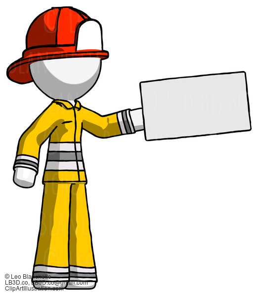 White Firefighter Fireman Man Holding Large Envelope #12254