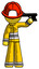 Yellow Firefighter Fireman Man suicide gun pose