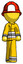 Yellow Firefighter Fireman Man Walking Front View