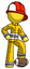 Yellow Firefighter Fireman Man standing with foot on football