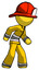 Yellow Firefighter Fireman Man Suspense action pose facing right