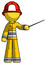 Yellow Firefighter Fireman Man Teacher or conductor with stick or baton directing