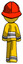 Yellow Firefighter Fireman man walking away, back view