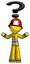 Yellow Firefighter Fireman Man With Question Mark Above Head, Confused