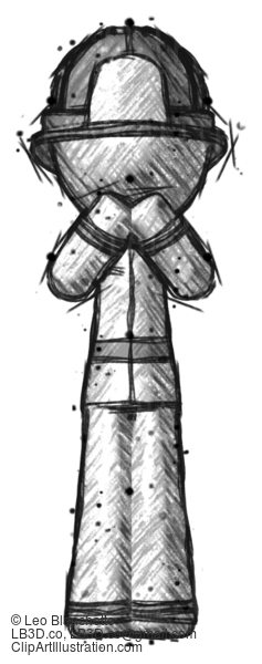 Sketch Firefighter Fireman Man Laugh, Giggle, Or Gasp Pose #7685