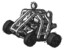 Sketch Football Player Man riding sports buggy side top angle view