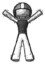 Sketch Football Player Man Surprise Pose, arms and legs out
